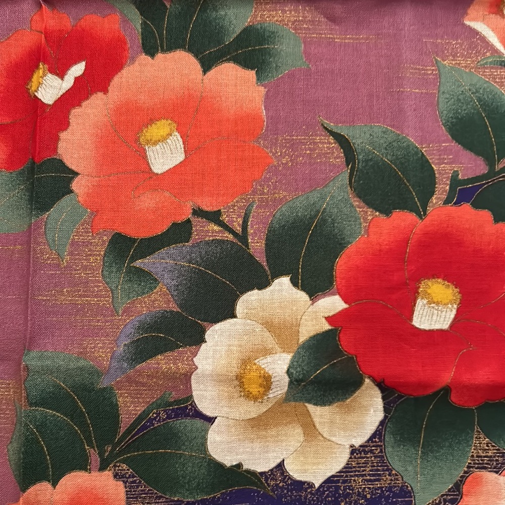 Japanese floral Sakura Hanky neckerchief bag or hair accessory NEW - Picture 3 of 7